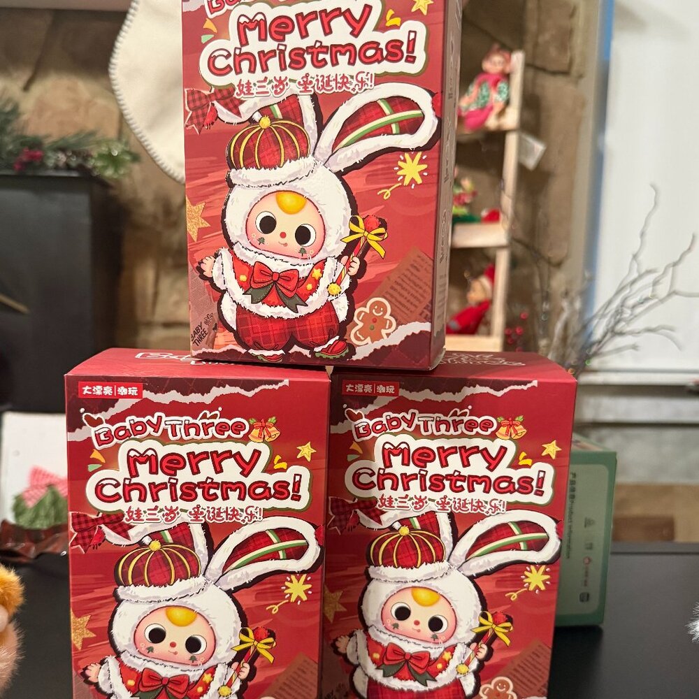 LOT OF 3 BABY THREE CHRISTMAS PLUSH NIB